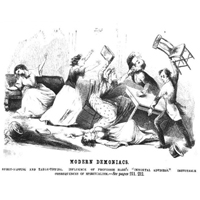An 1856 illustration publicly denouncing Professor Hare's support of "Modern Demoniacs."
