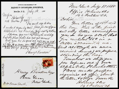 1868 Letter from Dr. Henry Barden to Holmes and Co 